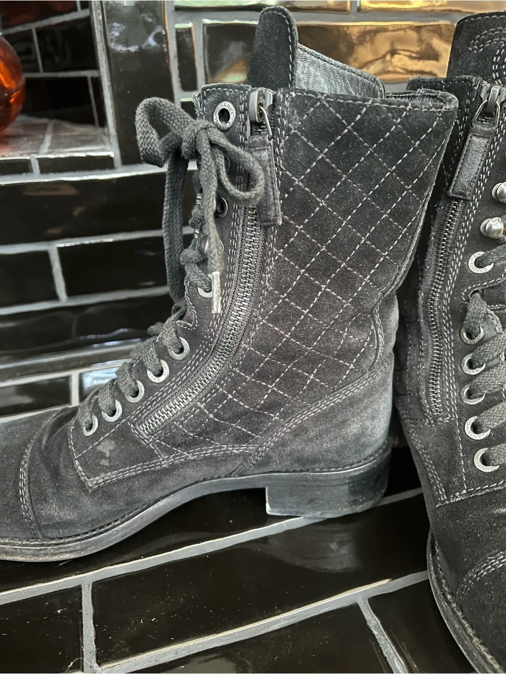 Chanel combat boots